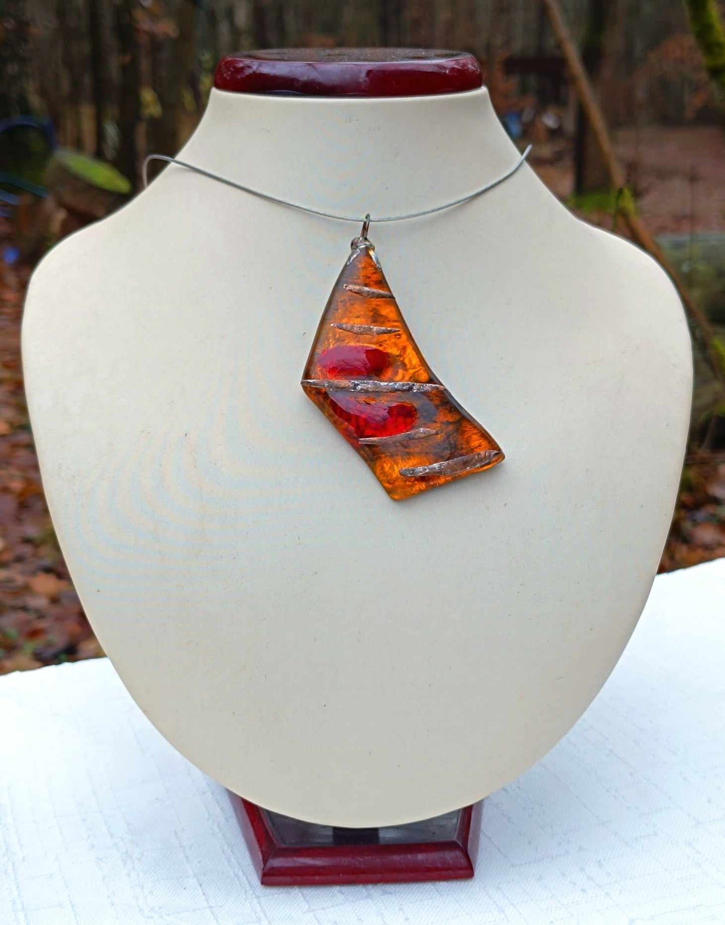 Bursztynowy wschód - wisior - zawieszka